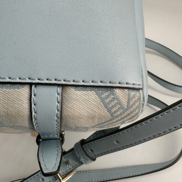Michael Kors Jaycee Medium Backpack Vista Blue MK Logo Canvas Travel Bag Preppy main image 11